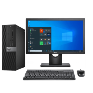 Dell OptiPlex 3060 SFF Desktop Combo – Intel Core i5 8th Gen, 8GB RAM, 256GB NVMe SSD, Windows 11 Pro, 19" LED Monitor, USB KB &  Mouse (Certified Refurbished)