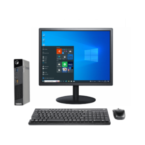 Lenovo ThinkCentre M73 Tiny PC Combo – Intel Core i3 4th Gen, 8GB RAM, 500GB HDD, Windows 10/11 Pro, 17" Square Monitor, USB Keyboard & Mouse(Certified Refurbished)